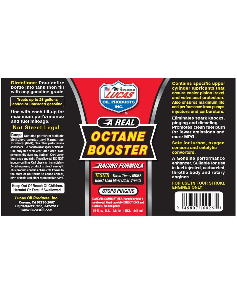 POTENCIADOR DE OCTANAJE 443ML LUCAS OIL - Imagen 6